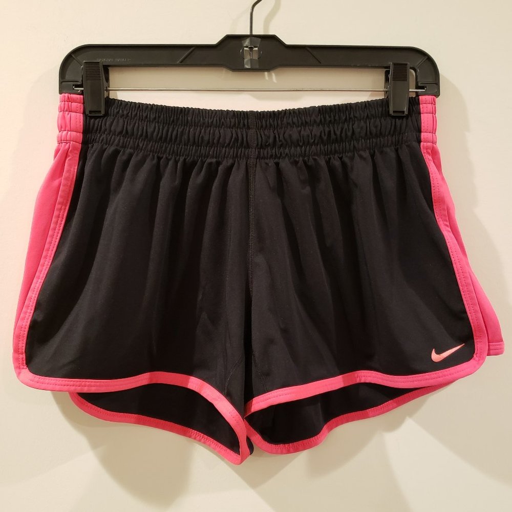 Nike Dri-Fit Shorts Black Hot Pink Running Jogging Athletic Womens Size Medium